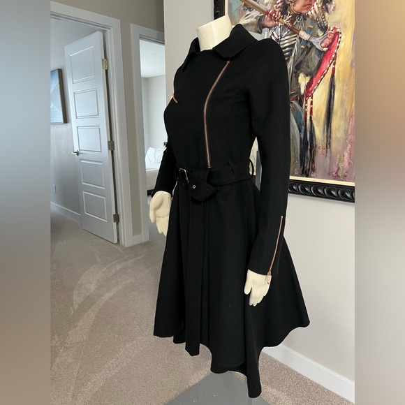 NET BCBGMAXAZRIA BLACK RYAN WOOL BLEND TRENCH COAT SZ XXSMALL - Picture 5 of 11